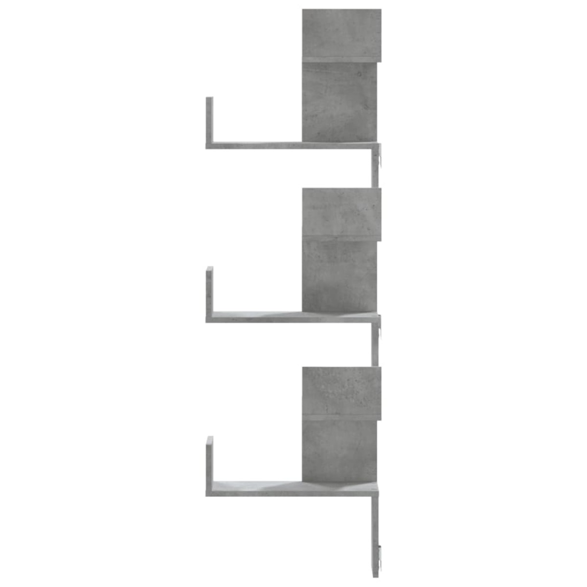 vidaXL Γωνιακή Ραφιέρα Τοίχου Γκρι Σκυρ. 45x45x147 εκ. Επεξ. Ξύλο