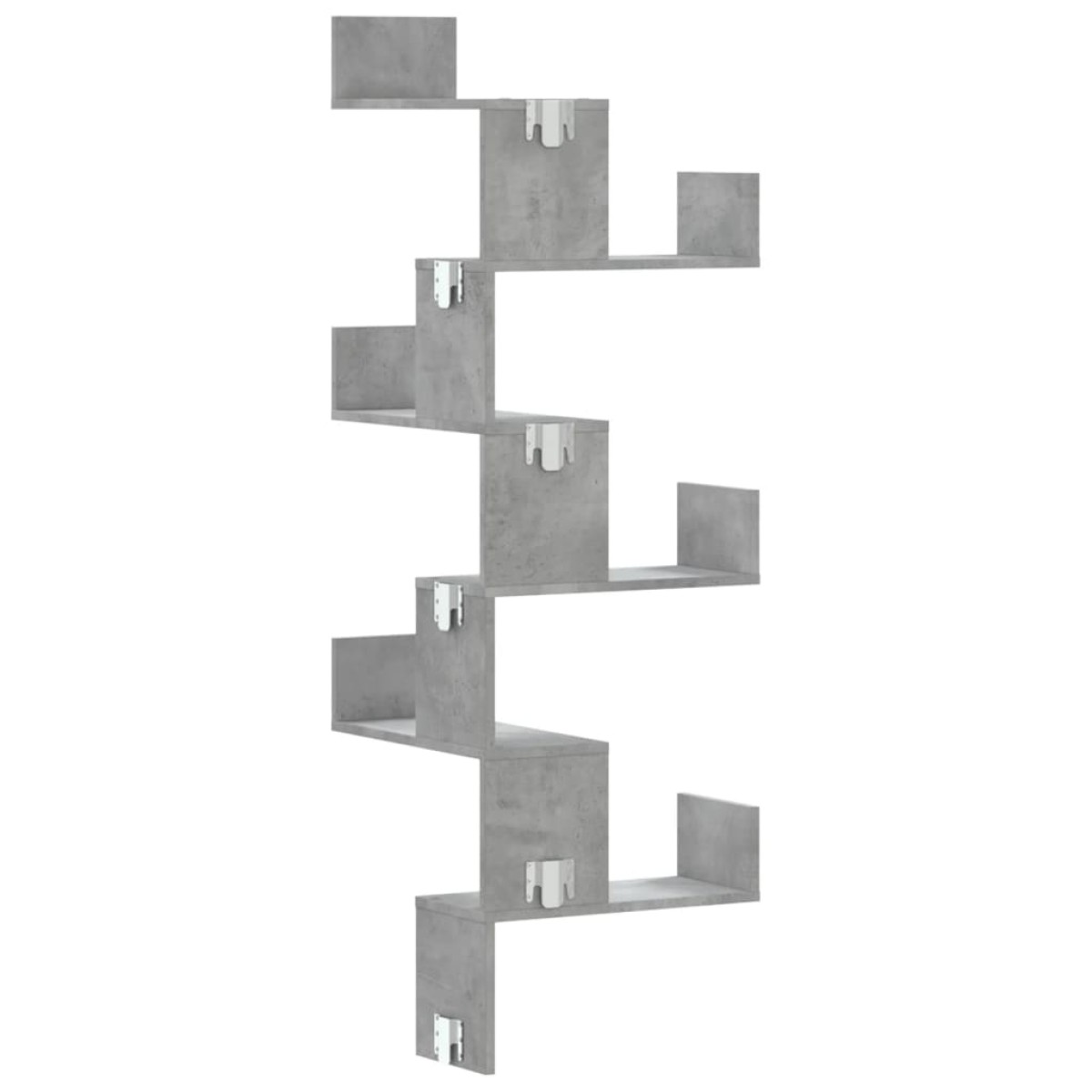 vidaXL Γωνιακή Ραφιέρα Τοίχου Γκρι Σκυρ. 45x45x147 εκ. Επεξ. Ξύλο