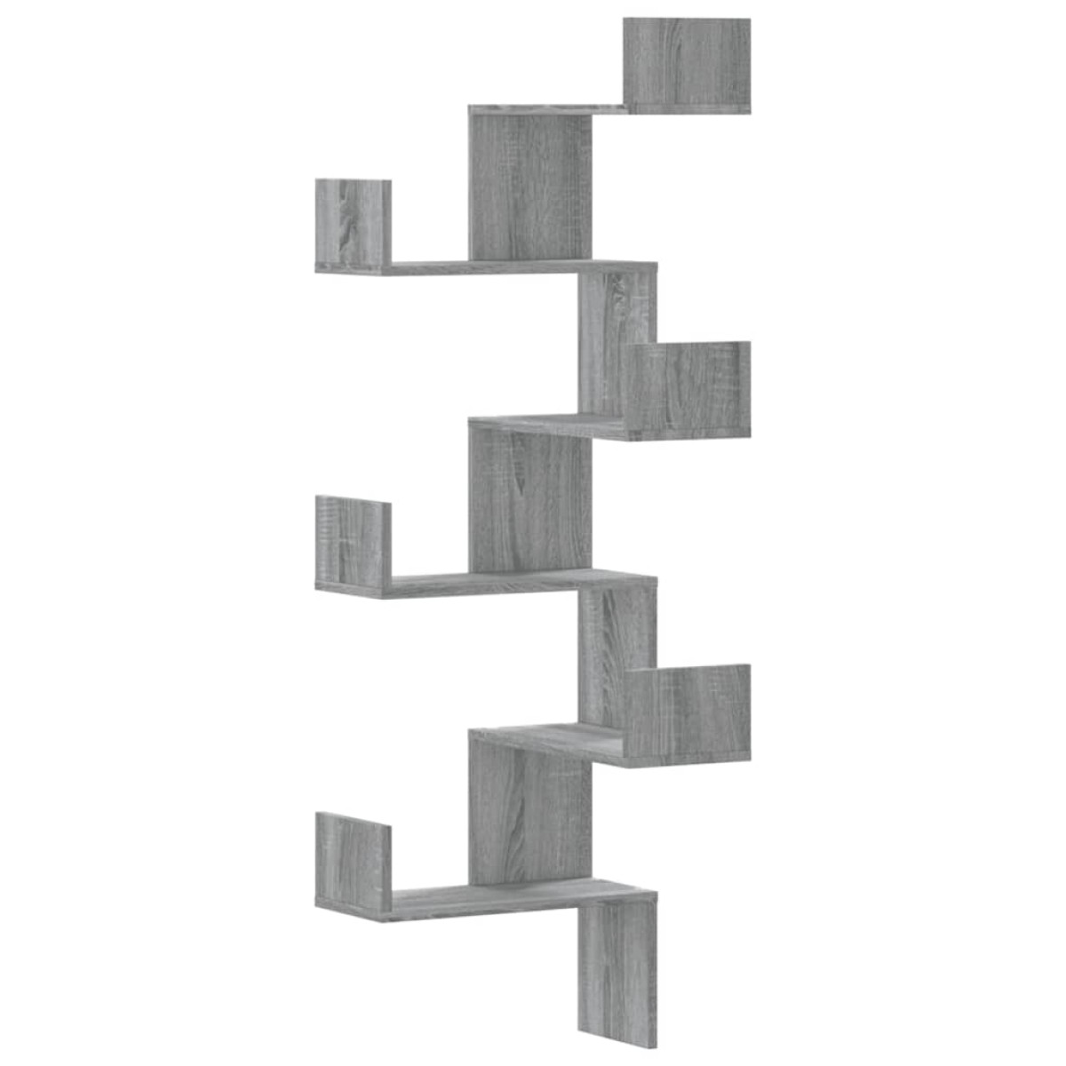 vidaXL Γωνιακή Ραφιέρα Τοίχου Γκρι Sonoma 45x45x147 εκ Επεξ. Ξύλο