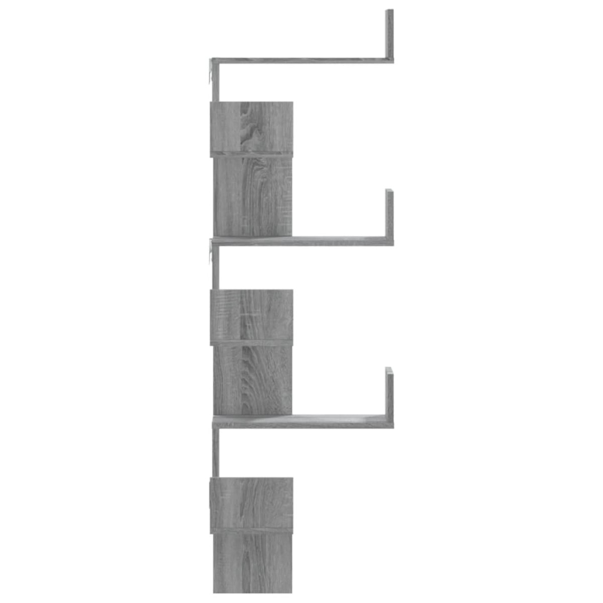 vidaXL Γωνιακή Ραφιέρα Τοίχου Γκρι Sonoma 45x45x147 εκ Επεξ. Ξύλο