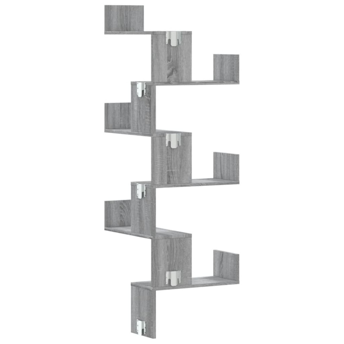 vidaXL Γωνιακή Ραφιέρα Τοίχου Γκρι Sonoma 45x45x147 εκ Επεξ. Ξύλο