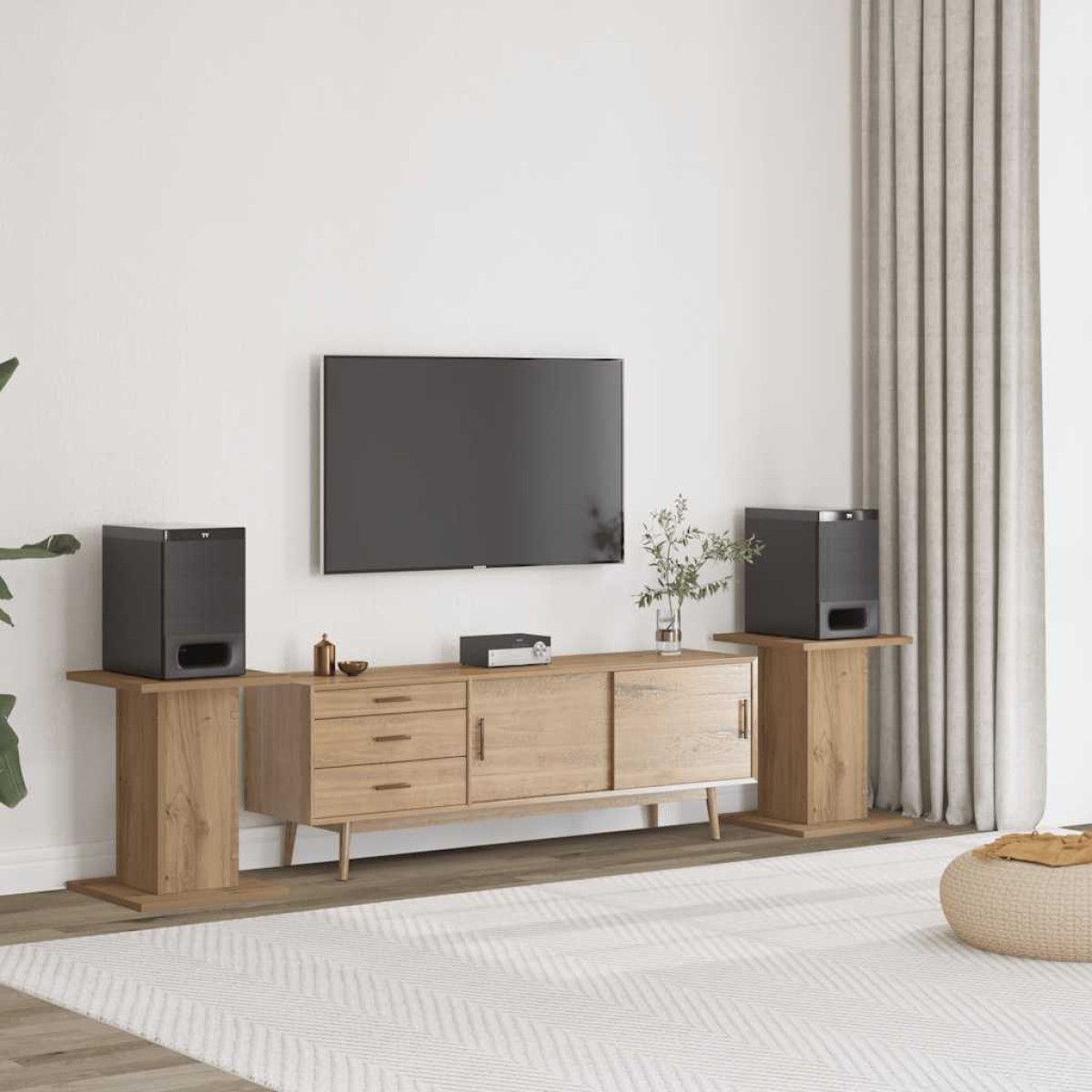 vidaXL Βάσεις Ηχείων 2 τεμ. Αρτισιανή Δρυς 30x30x40 εκ. Επεξ. Ξύλο