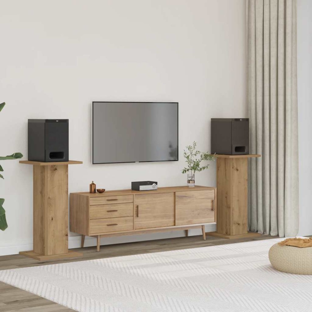 vidaXL Βάσεις Ηχείων 2 τεμ. Αρτισιανή Δρυς 30x30x60 εκ. Επεξ. Ξύλο