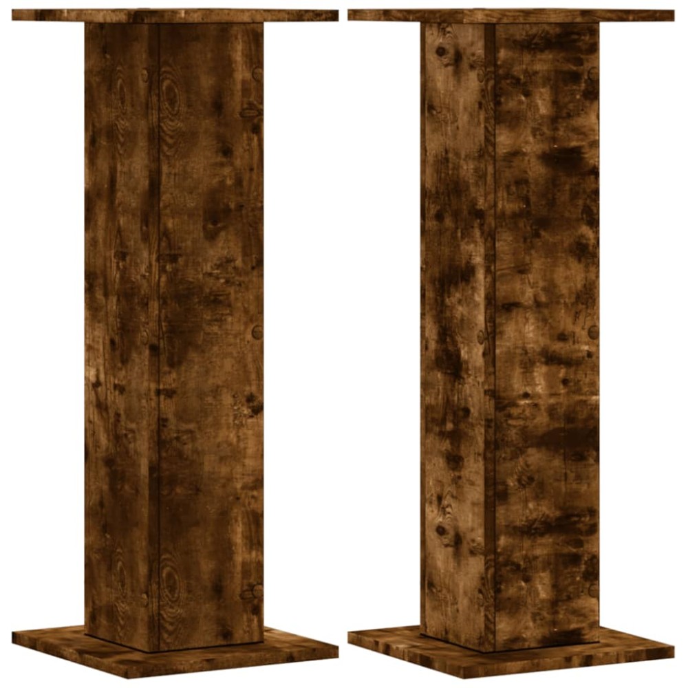 vidaXL Βάσεις Ηχείων 2Τεμ. Καπνιστή Δρυς 30x30x80εκ Επεξεργασμένο Ξύλο