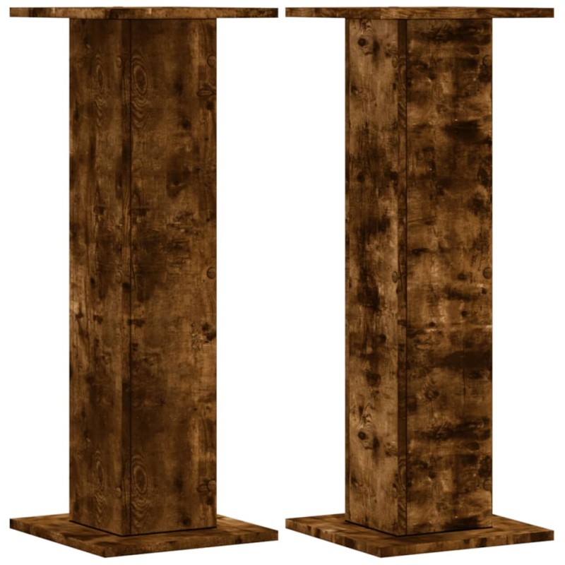 vidaXL Βάσεις Ηχείων 2Τεμ. Καπνιστή Δρυς 30x30x80εκ Επεξεργασμένο Ξύλο
