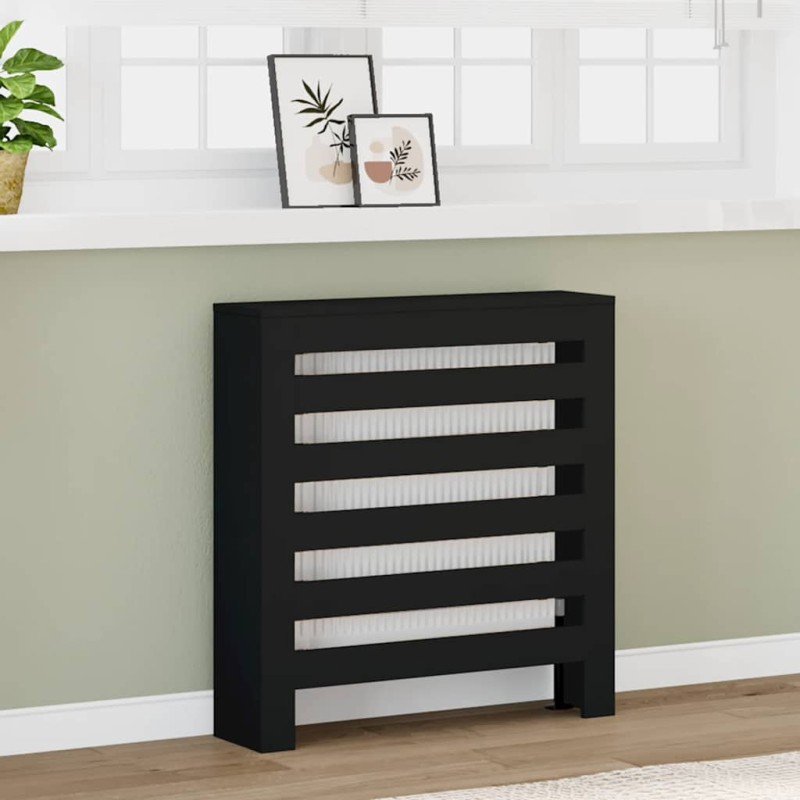 vidaXL Κάλυμμα Καλοριφέρ Μαύρο 78x20x82 εκ. από Επεξεργασμένο Ξύλο