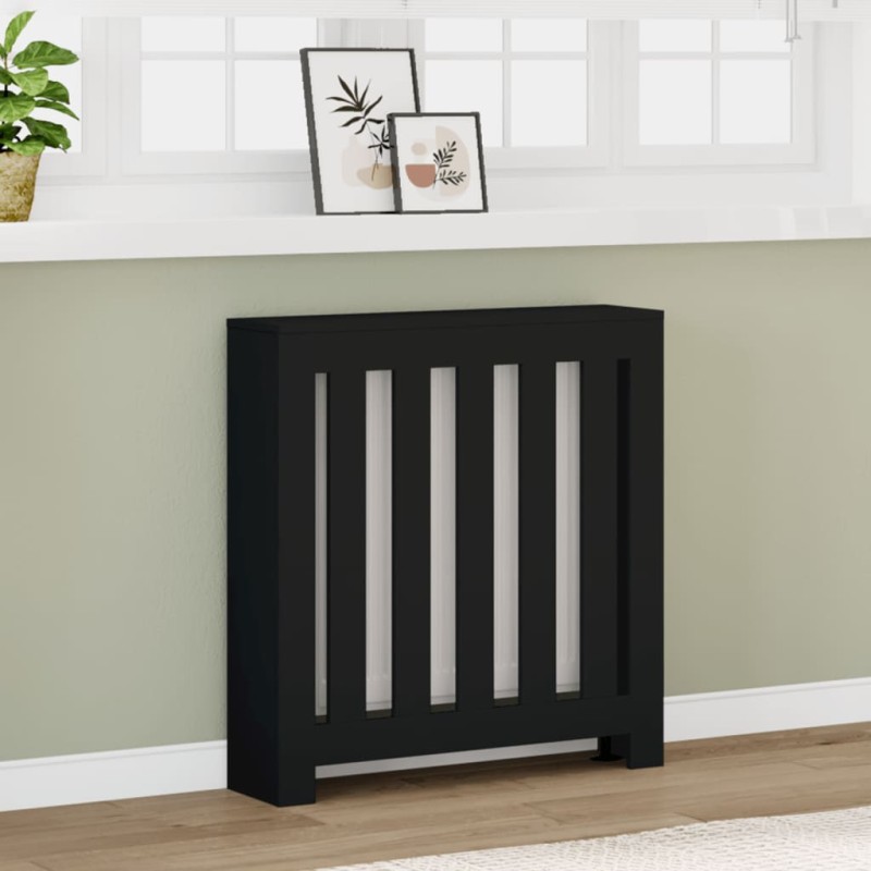 vidaXL Κάλυμμα Καλοριφέρ Μαύρο 78x20x82 εκ. από Επεξεργασμένο Ξύλο