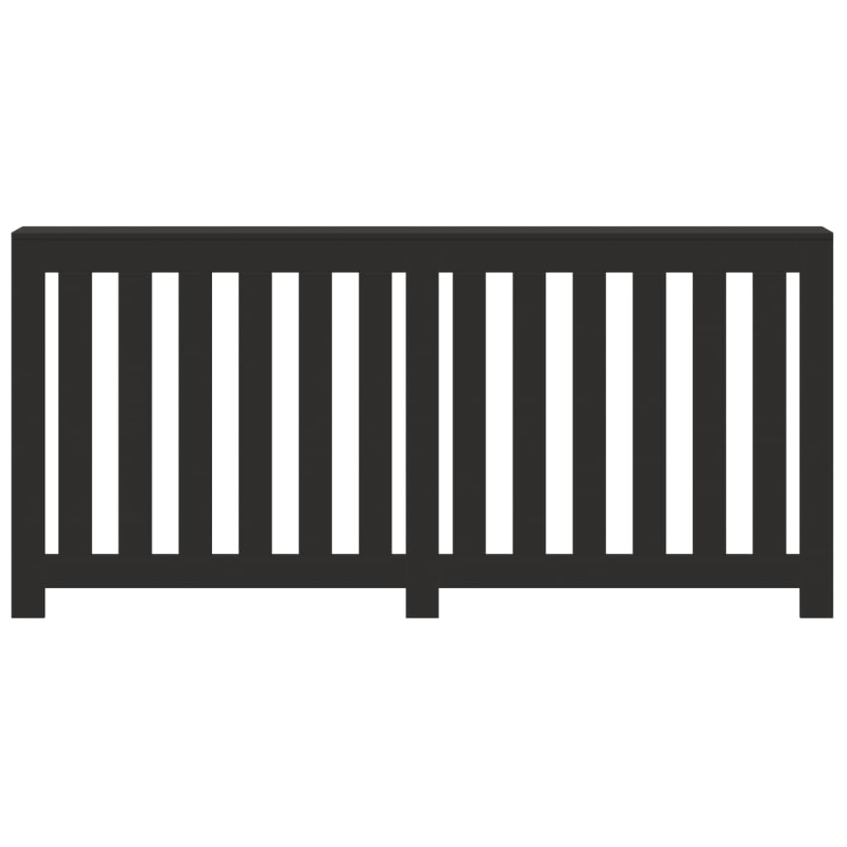 vidaXL Κάλυμμα Καλοριφέρ Μαύρο 175x20x82 εκ. από Επεξεργασμένο Ξύλο