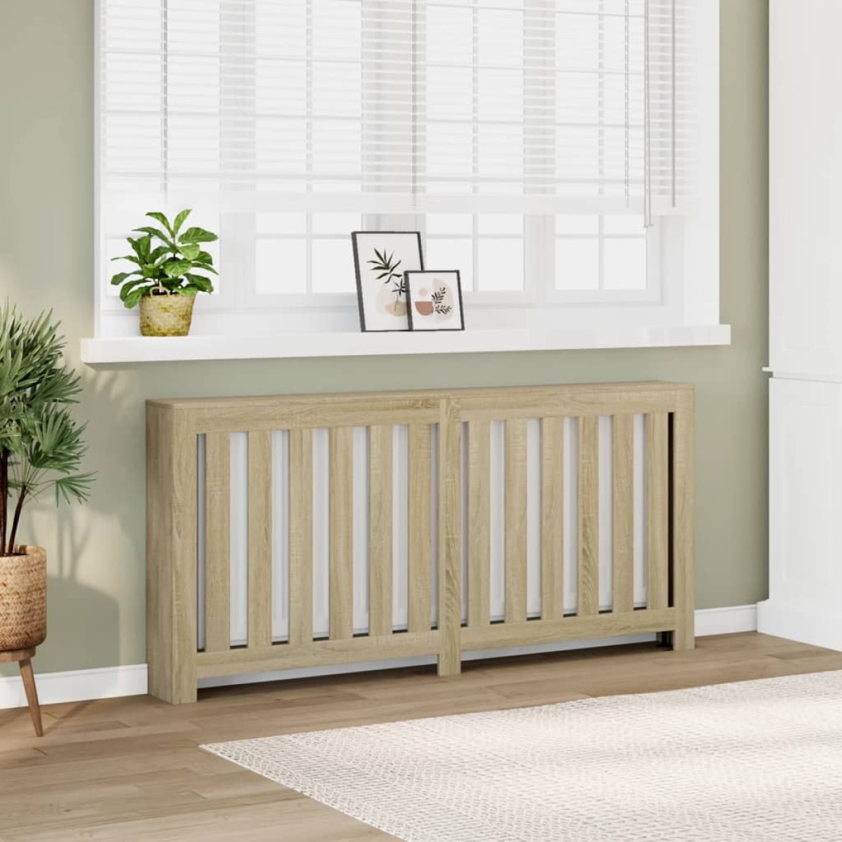 vidaXL Κάλυμμα Καλοριφέρ Sonoma Δρυς 175x20x82 εκ. Επεξεργασμένο Ξύλο