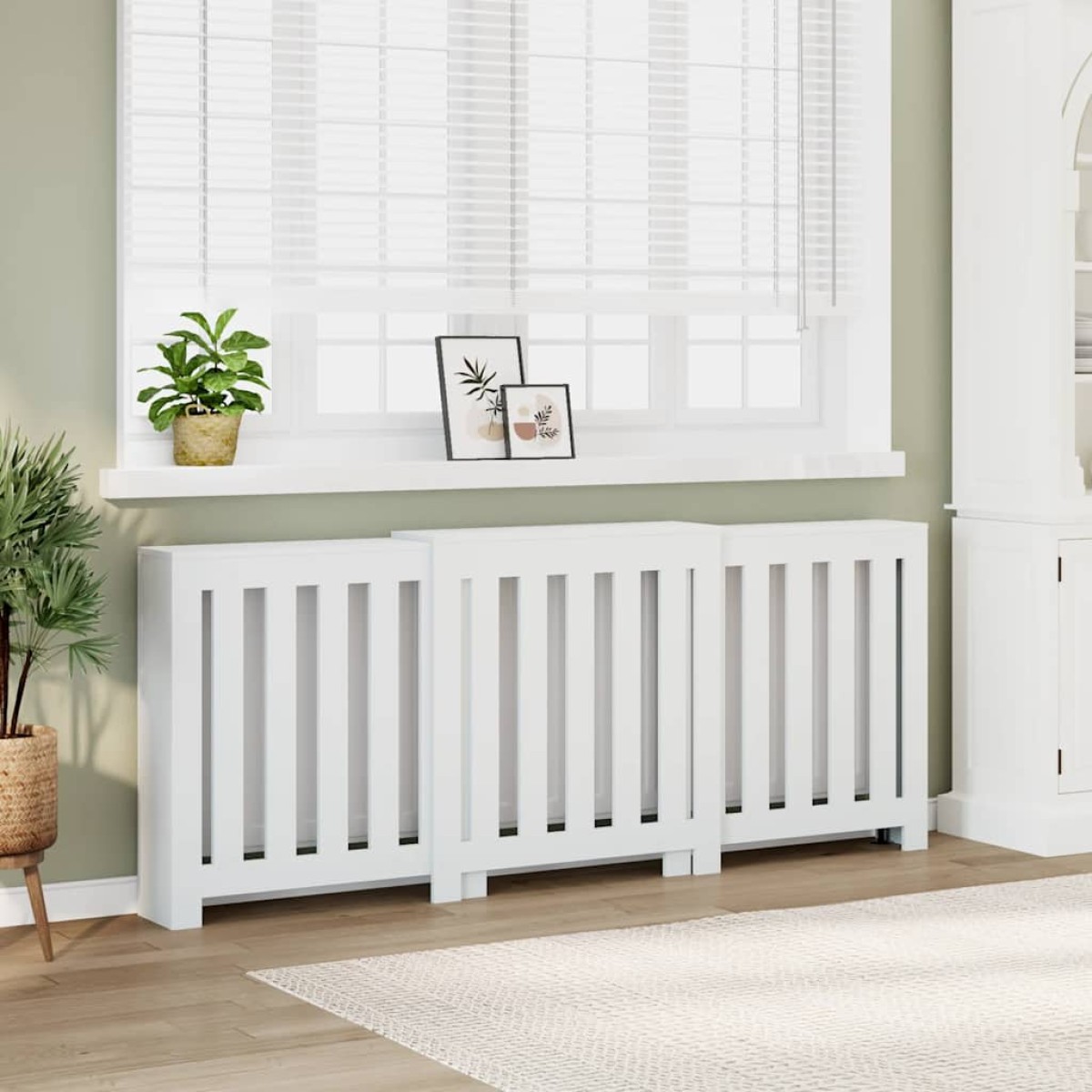 vidaXL Κάλυμμα Καλοριφέρ Λευκό 205x21,5x83,5εκ. από Επεξεργασμένο Ξύλο