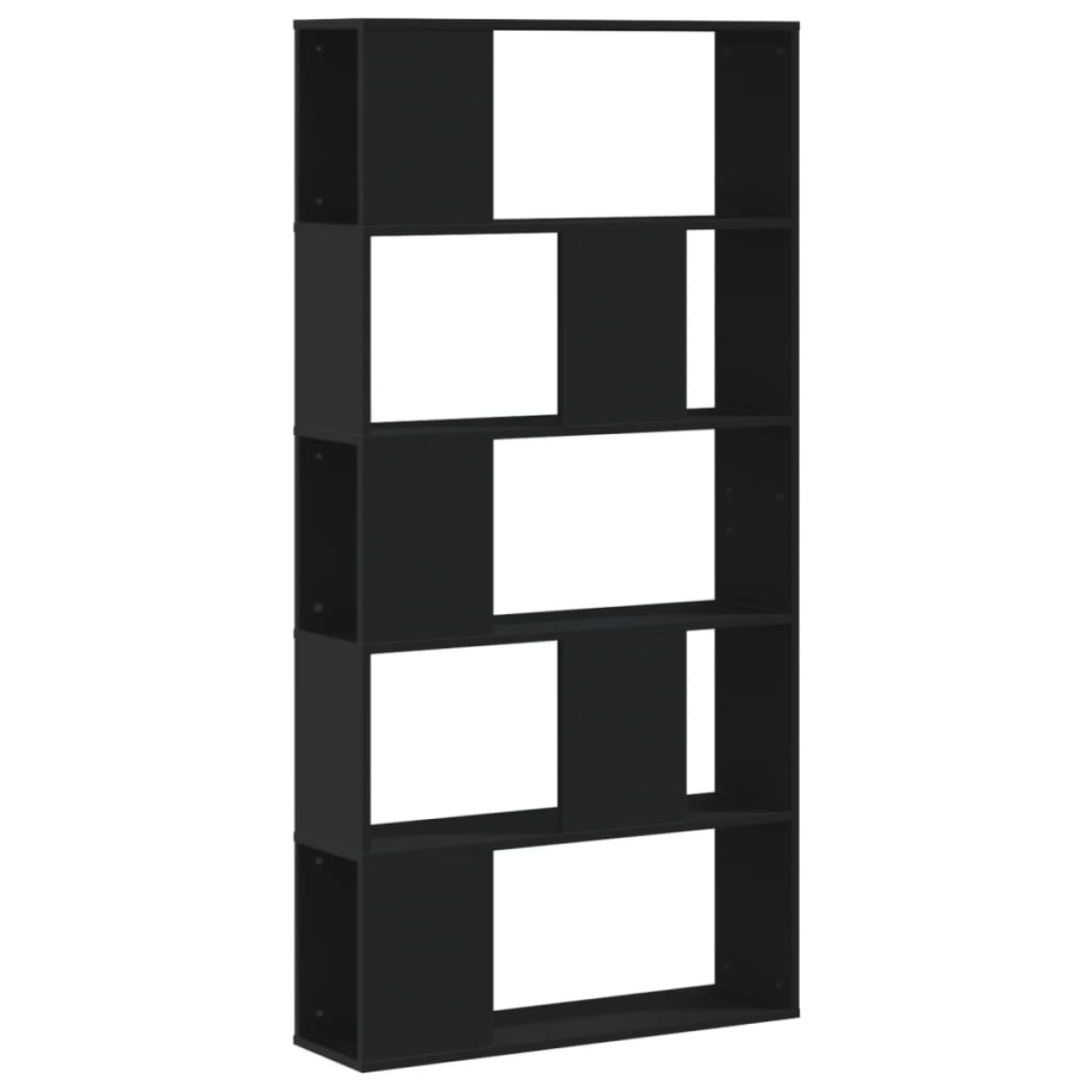 vidaXL Βιβλιοθήκη 5 Επιπέδων Μαύρη 80,5x23,5x162,5 εκ. Επεξεργ. Ξύλο