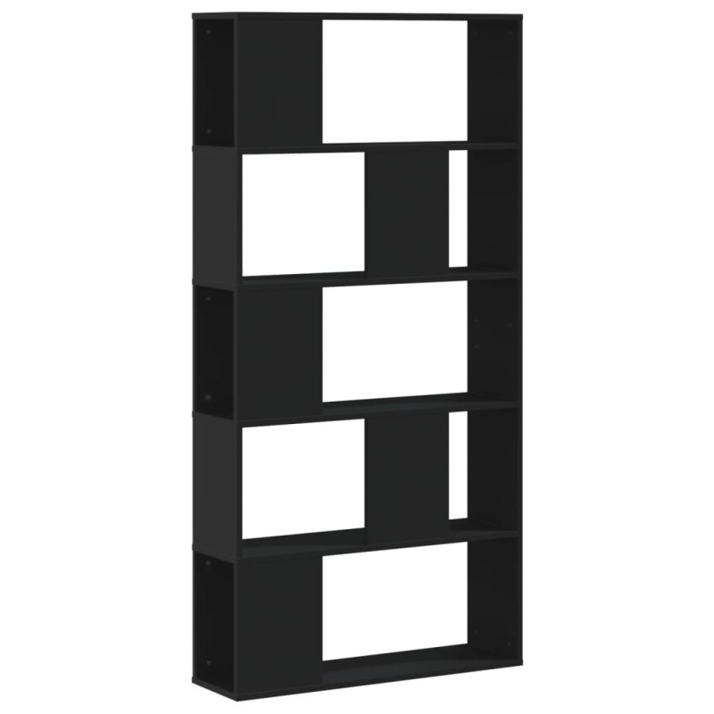 vidaXL Βιβλιοθήκη 5 Επιπέδων Μαύρη 80,5x23,5x162,5 εκ. Επεξεργ. Ξύλο