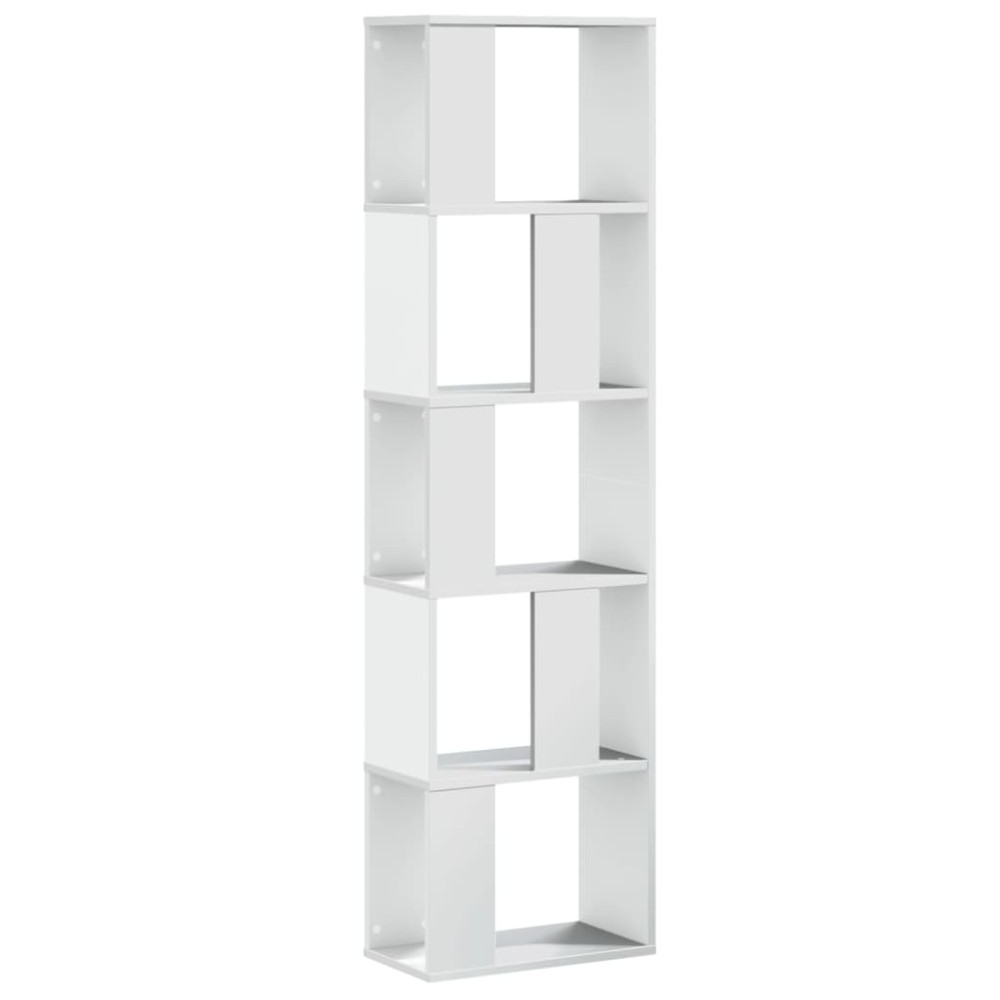 vidaXL Βιβλιοθήκη 5 Επιπέδων Λευκή 45 x 23,5 x 162,5 εκ. Επεξεργ. Ξύλο
