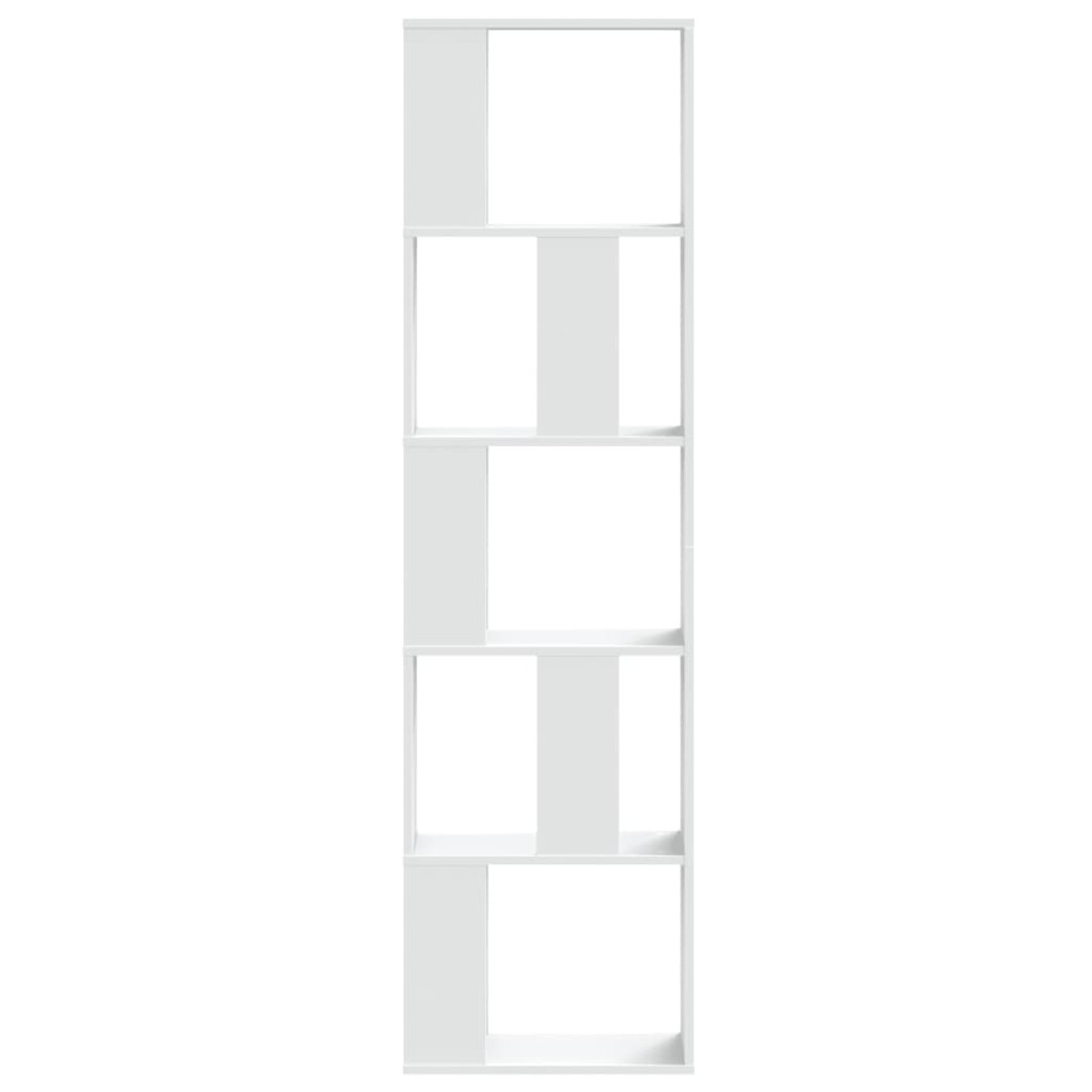 vidaXL Βιβλιοθήκη 5 Επιπέδων Λευκή 45 x 23,5 x 162,5 εκ. Επεξεργ. Ξύλο