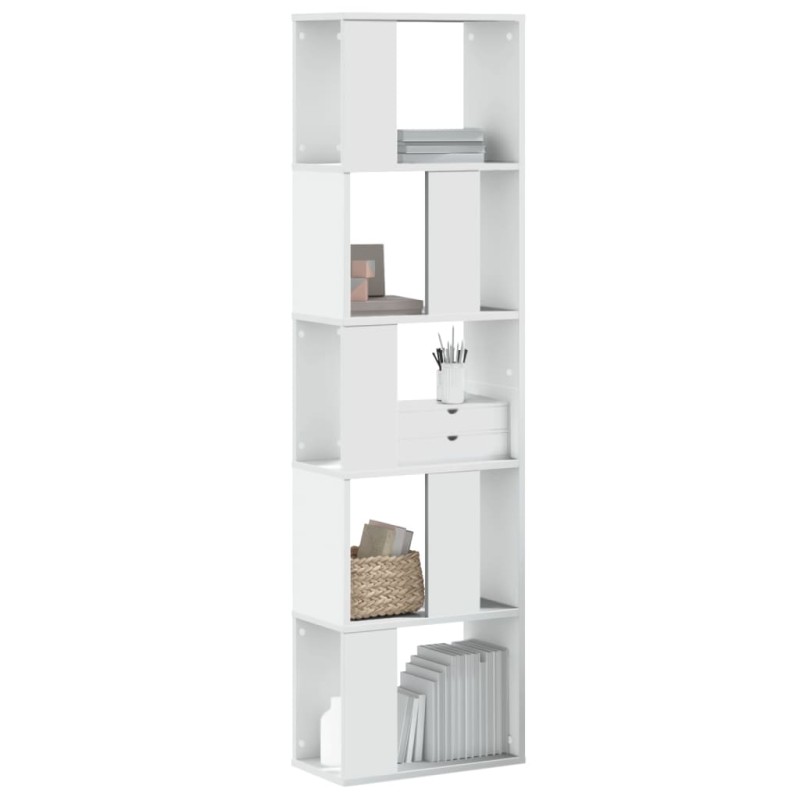 vidaXL Βιβλιοθήκη 5 Επιπέδων Λευκή 45 x 23,5 x 162,5 εκ. Επεξεργ. Ξύλο