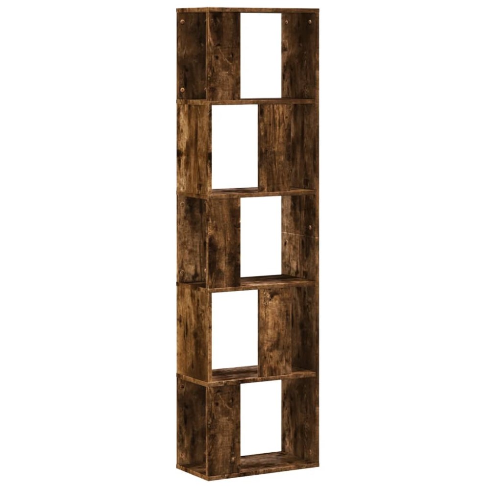 vidaXL Βιβλιοθήκη 5 Επιπέδων Καπνιστή Δρυς 45x23,5x162,5εκ. Επεξ. Ξύλο
