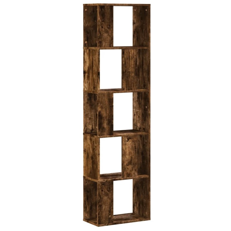 vidaXL Βιβλιοθήκη 5 Επιπέδων Καπνιστή Δρυς 45x23,5x162,5εκ. Επεξ. Ξύλο