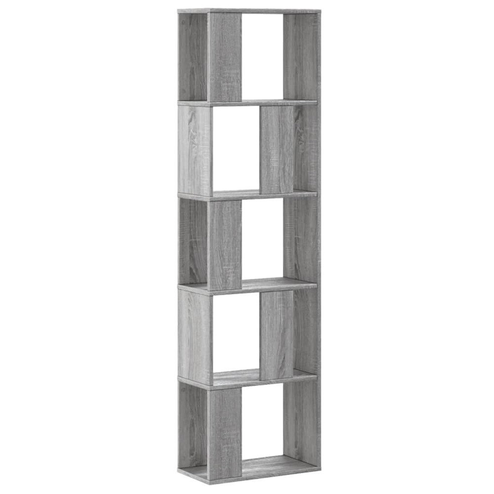 vidaXL Βιβλιοθήκη 5 Επιπέδων Γκρι Sonoma 45x23,5x162,5 εκ. Επεξ. Ξύλο