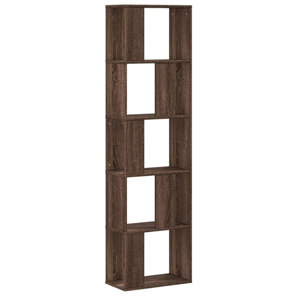 vidaXL Βιβλιοθήκη 5 Επιπέδων Καφέ Δρυς 45x23,5x162,5 εκ. Επεξεργ. Ξύλο