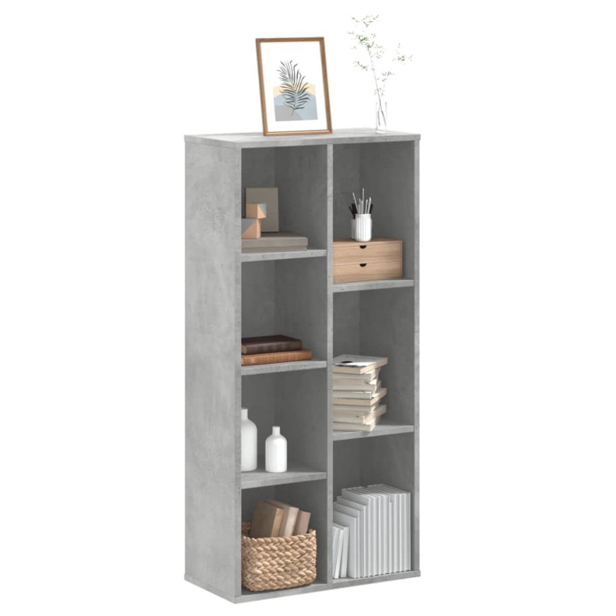 vidaXL Βιβλιοθήκη Γκρι Σκυροδέματος 50x25x105 εκ. Επεξεργ. Ξύλο