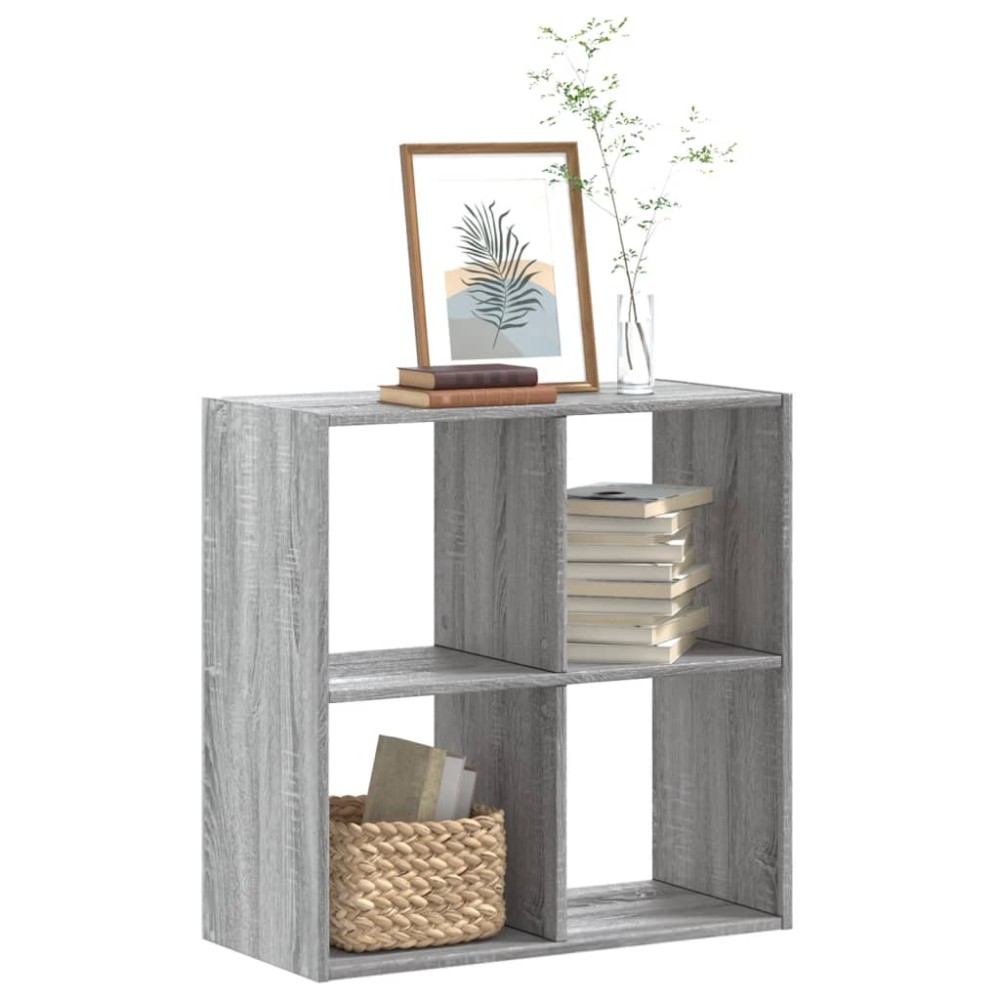 vidaXL Βιβλιοθήκη Γκρι Sonoma 68,5x32x68,5 εκ. από Επεξεργ. Ξύλο
