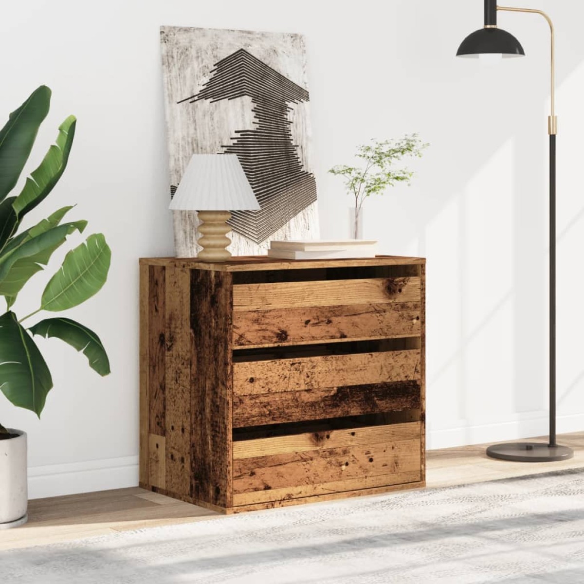 vidaXL Συρταριέρα Γωνιακή Όψη Παλαιού Ξύλου 60x41x58 εκ. Επεξεργ. Ξύλο
