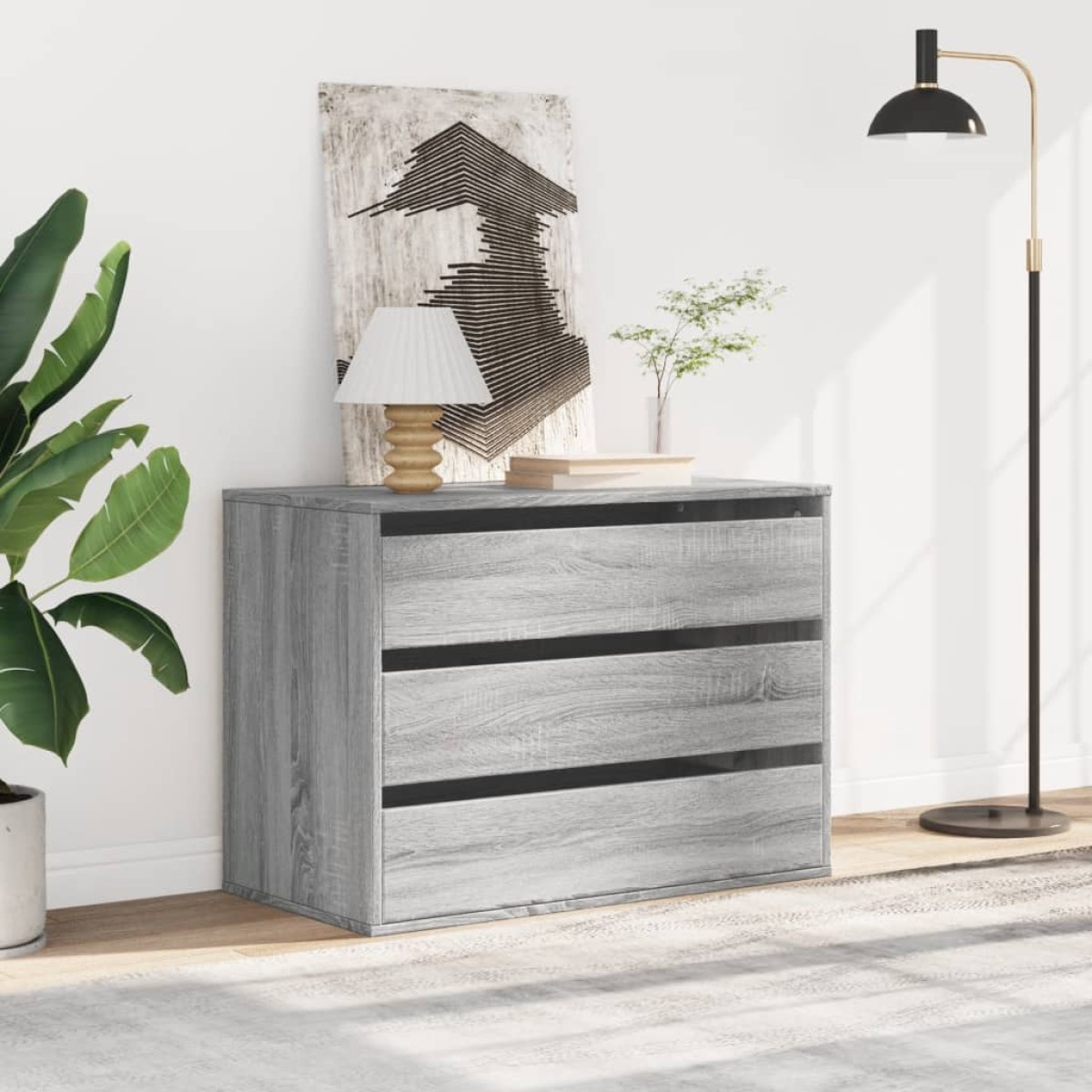 vidaXL Συρταριέρα Γκρι Sonoma 80x41x58 εκ. από Επεξεργ. Ξύλο