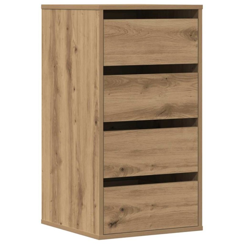 vidaXL Συρταριέρα Γωνιακή Αρτισιανή Δρυς 40x41x76 εκ. Επεξεργ. Ξύλο