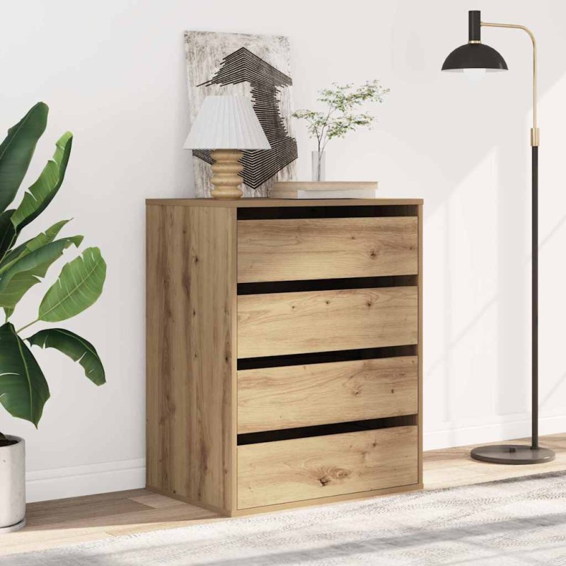 vidaXL Συρταριέρα Γωνιακή Αρτισιανή Δρυς 60x41x76 εκ. Επεξεργ. Ξύλο