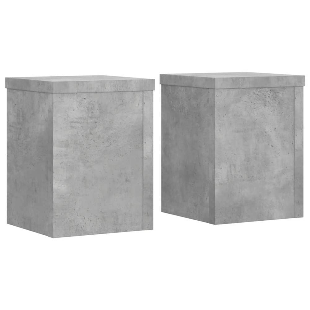 vidaXL Βάσεις Φυτών 2 τεμ. Γκρι Σκυρ. 15x15x20 εκ. Επεξεργασμένο Ξύλο