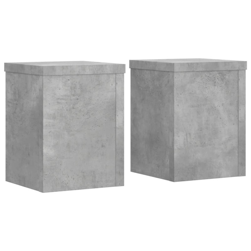 vidaXL Βάσεις Φυτών 2 τεμ. Γκρι Σκυρ. 15x15x20 εκ. Επεξεργασμένο Ξύλο