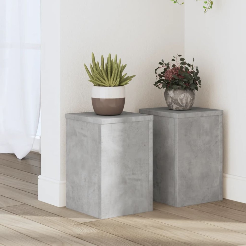 vidaXL Βάσεις Φυτών 2 τεμ. Γκρι Σκυρ. 20x20x30 εκ. Επεξεργασμένο Ξύλο
