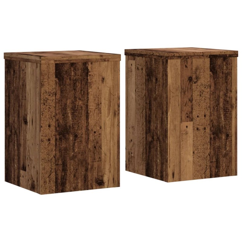 vidaXL Βάσεις Φυτών 2 τεμ. Όψη Παλαιού Ξύλου 20x20x30 εκ. Επεξ. Ξύλο
