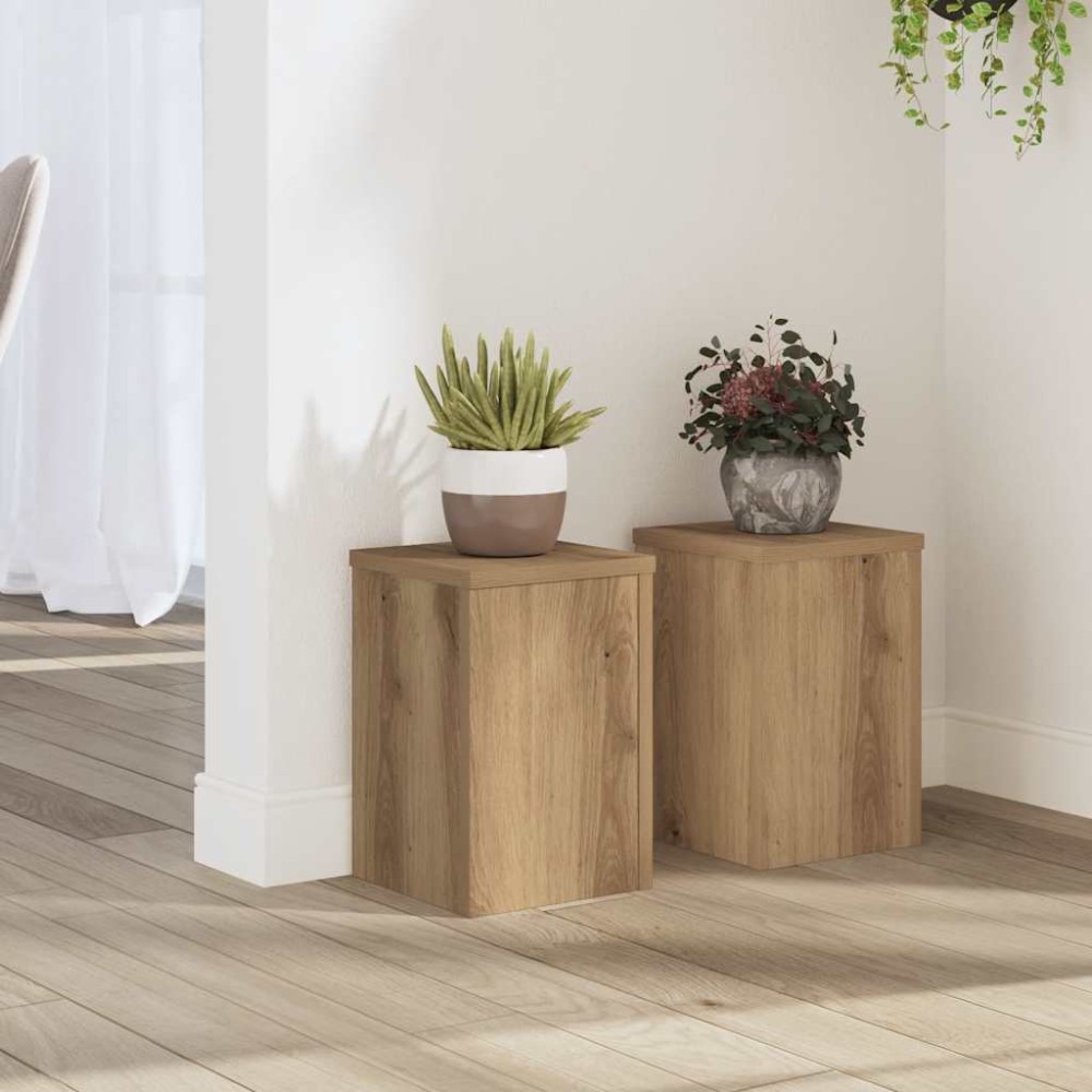 vidaXL Βάσεις Φυτών 2 τεμ. Αρτισιανή Δρυς 20x20x30 εκ. Επεξ. Ξύλο