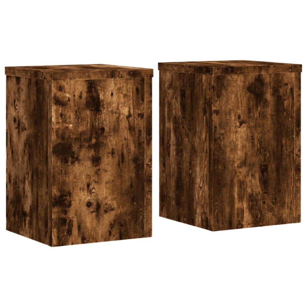 vidaXL Βάσεις Φυτών 2Τεμ. Καπνιστή Δρυς 25x25x35εκ. Επεξεργασμένο Ξύλο
