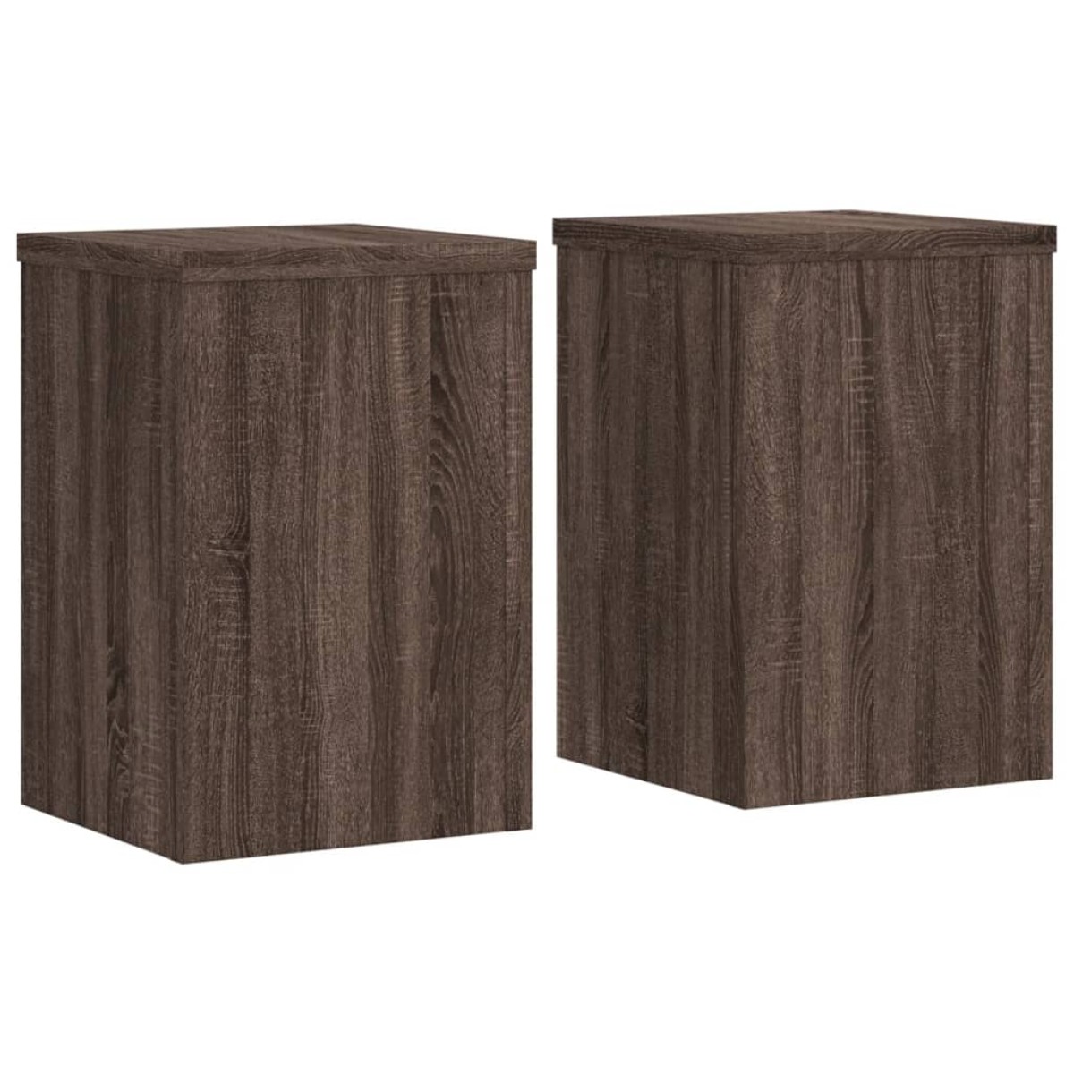 vidaXL Βάσεις Φυτών 2 Τεμ. Καφέ Δρυς 25x25x35 εκ. Επεξεργασμένο Ξύλο