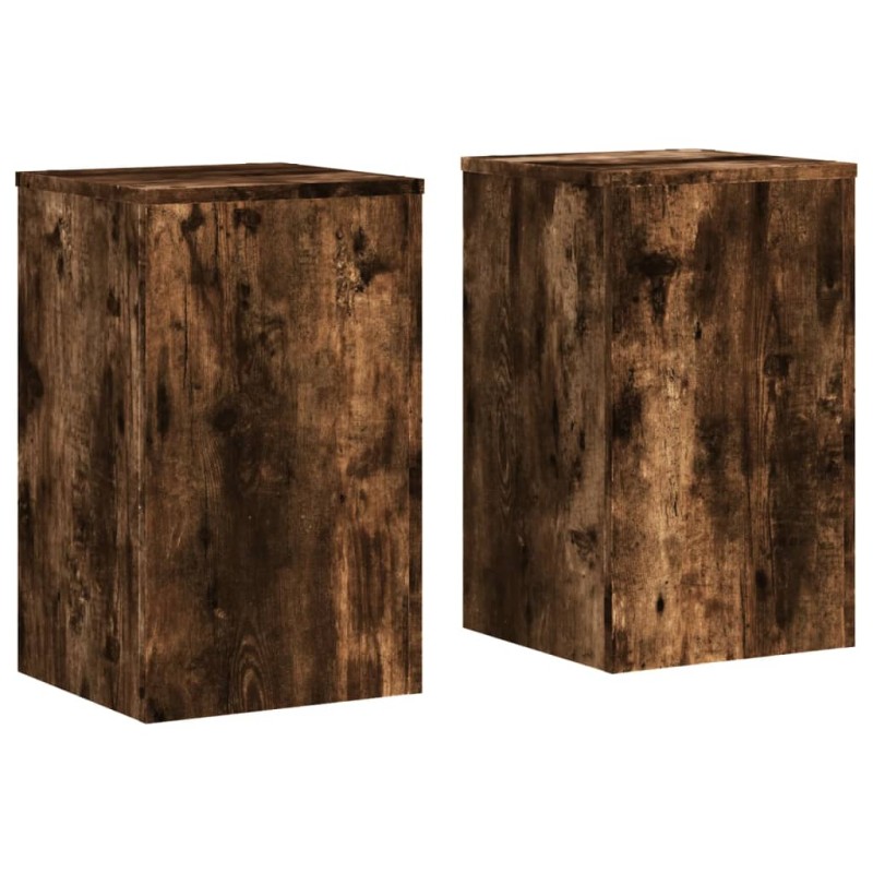 vidaXL Βάσεις Φυτών 2Τεμ. Καπνιστή Δρυς 30x30x50εκ. Επεξεργασμένο Ξύλο