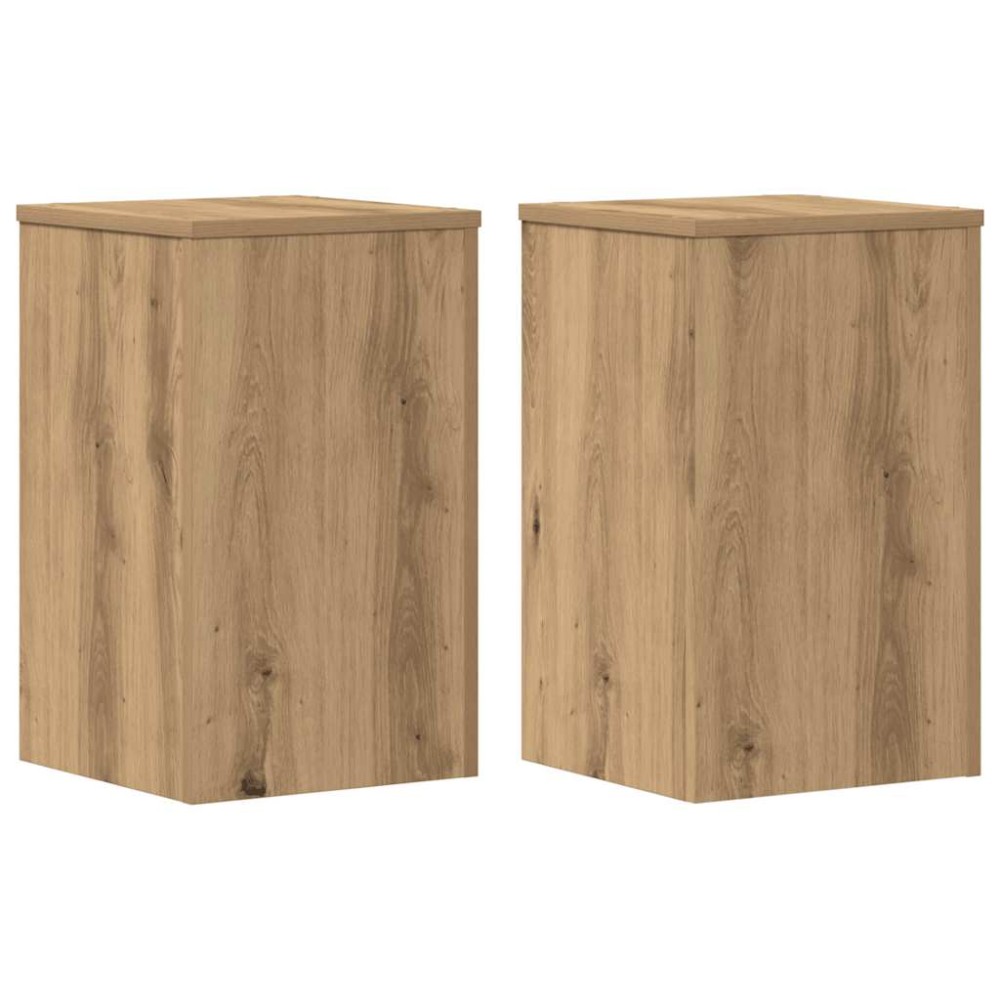 vidaXL Βάσεις Φυτών 2 τεμ. Αρτισιανή Δρυς 30x30x50 εκ. Επεξ. Ξύλο