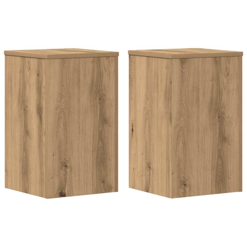 vidaXL Βάσεις Φυτών 2 τεμ. Αρτισιανή Δρυς 30x30x50 εκ. Επεξ. Ξύλο