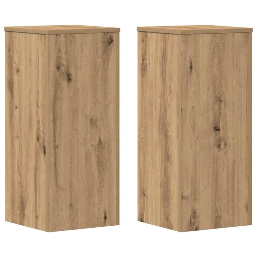 vidaXL Βάσεις Φυτών 2 τεμ. Αρτισιανή Δρυς 30x30x70 εκ. Επεξ. Ξύλο