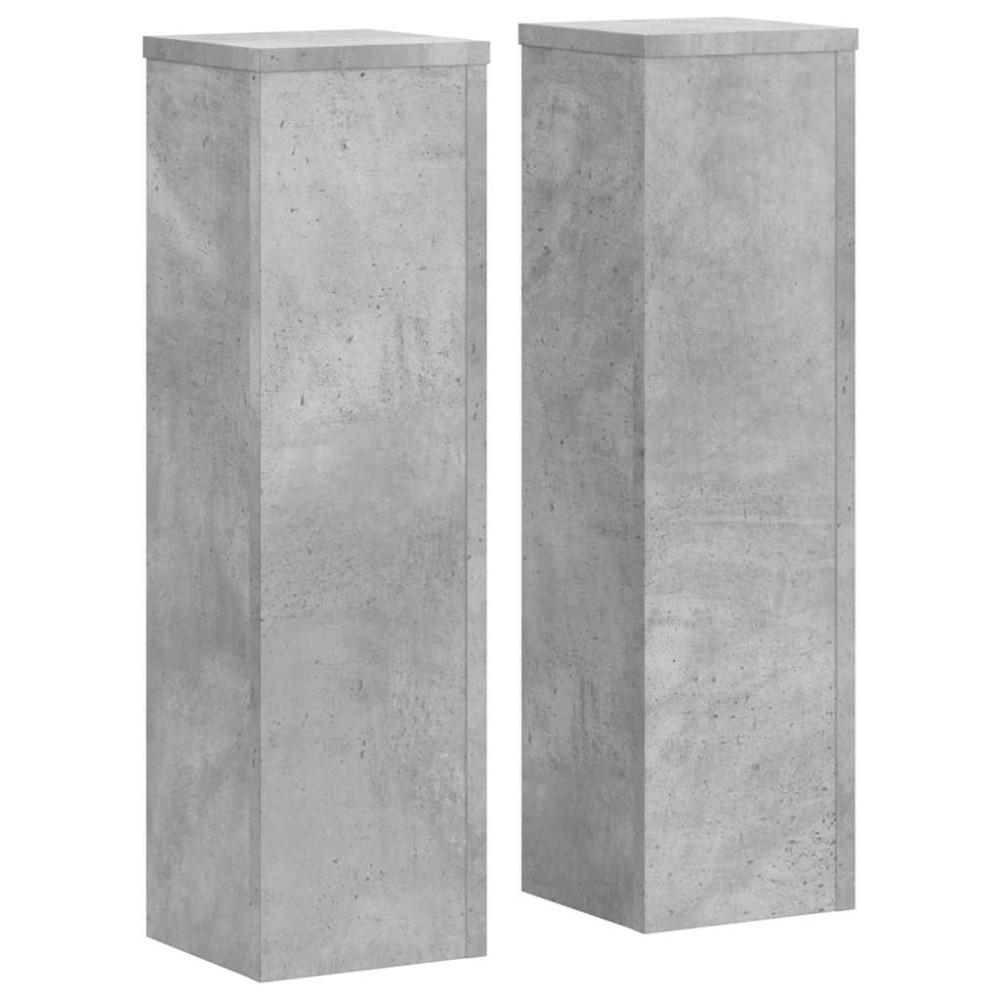 vidaXL Βάσεις Φυτών 2 τεμ. Γκρι Σκυρ. 17x17x60 εκ. Επεξεργασμένο Ξύλο