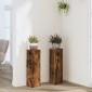 vidaXL Βάσεις Φυτών 2Τεμ. Καπνιστή Δρυς 17x17x60εκ. Επεξεργασμένο Ξύλο