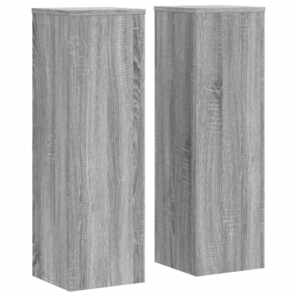 vidaXL Βάσεις Φυτών 2 Τεμ. Γκρι Sonoma 25x25x80 εκ. Επεξεργασμένο Ξύλο