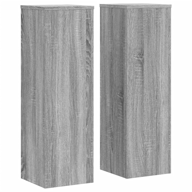 vidaXL Βάσεις Φυτών 2 Τεμ. Γκρι Sonoma 25x25x80 εκ. Επεξεργασμένο Ξύλο