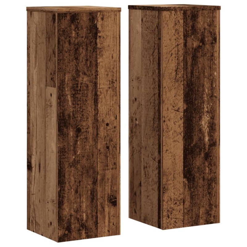 vidaXL Βάσεις Φυτών 2 τεμ. Όψη Παλαιού Ξύλου 25x25x80 εκ. Επεξ. Ξύλο
