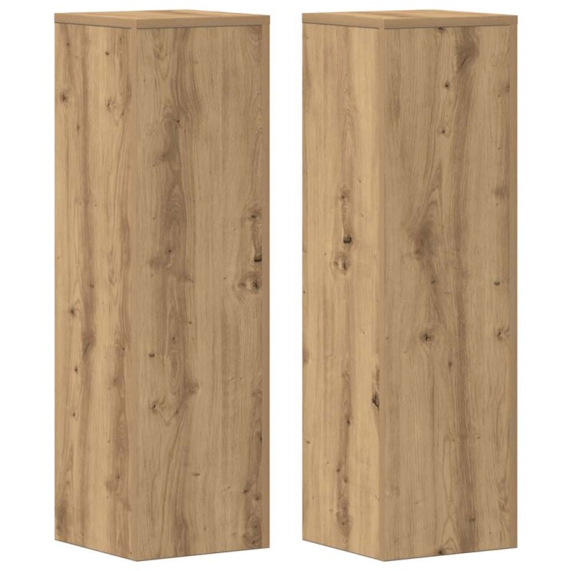 vidaXL Βάσεις Φυτών 2 τεμ. Αρτισιανή Δρυς 25x25x80 εκ. Επεξ. Ξύλο