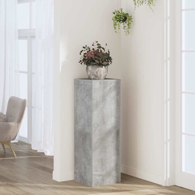vidaXL Βάσεις Φυτών Γκρι Σκυρ. 33x33x100 εκ. Επεξεργασμένο Ξύλο