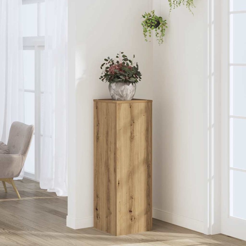 vidaXL Βάσεις Φυτών Αρτισιανή Δρυς 33x33x100 εκ. Επεξ. Ξύλο