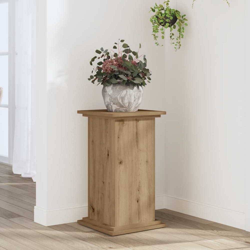 vidaXL Βάσεις Φυτών Αρτισιανή Δρυς 33x33x60 εκ. Επεξ. Ξύλο