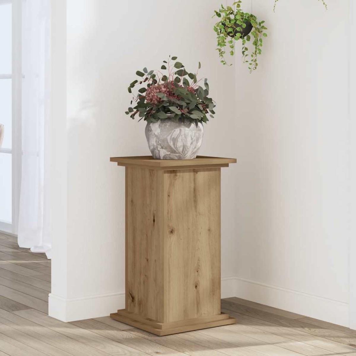 vidaXL Βάσεις Φυτών Αρτισιανή Δρυς 33x33x60 εκ. Επεξ. Ξύλο